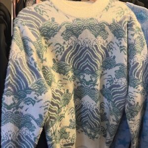 Patterned Blue and Cream Sweater